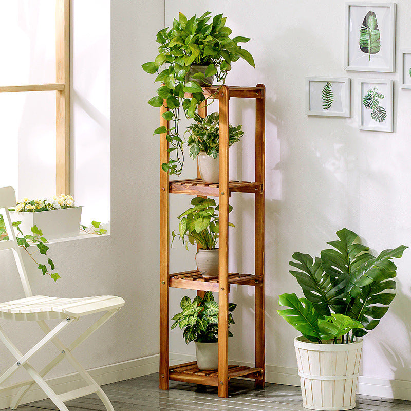 Beauty Panda Teak Wood Indoor/Outdoor Plant Stand for Home Garden Balcony Living Room Decor (T4)