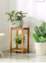 Load image into Gallery viewer, Beauty Panda Teak Wood Indoor/Outdoor Plant Stand for Home Garden Balcony Living Room Decor (T2)
