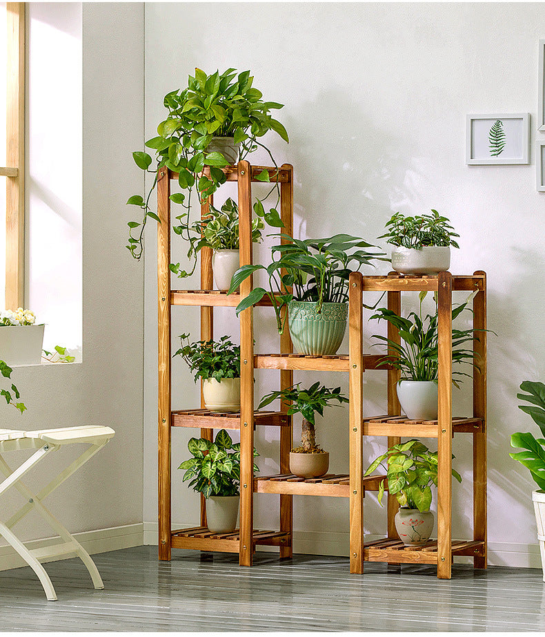 Beauty Panda Teak Wood Indoor/Outdoor Plant Stand for Home Garden Balcony Living Room Decor (T43)