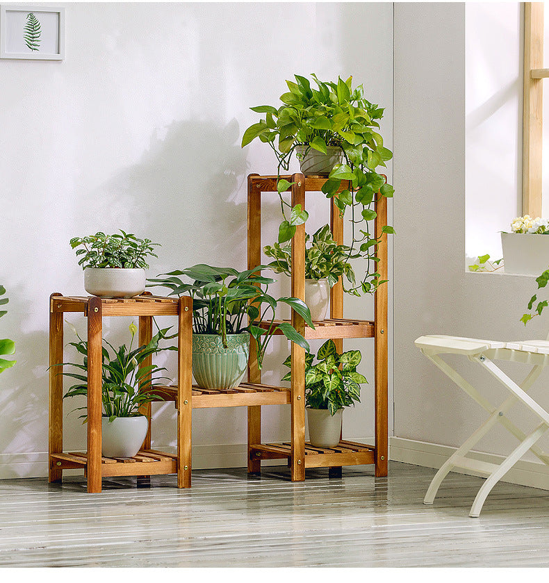 Beauty Panda Teak Wood Indoor/Outdoor Plant Stand for Home Garden Balcony Living Room Decor (T32)