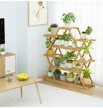 Load image into Gallery viewer, Beauty Panda® Teak Wood Multipurpose Plant Stand Indoor Outdoor Planter Display Shelving (114L)
