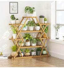Load image into Gallery viewer, Beauty Panda® Teak Wood Multipurpose Plant Stand Indoor Outdoor Planter Display Shelving (114L)
