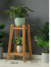 Load image into Gallery viewer, Beauty Panda Teak Wood Indoor/Outdoor Plant Stand for Home Garden Balcony Living Room Decor (ST8L)
