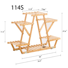 Load image into Gallery viewer, Beauty Panda Teak Wood Indoor/Outdoor Plant Stand for Home Garden Balcony Living Room Decor (114S)
