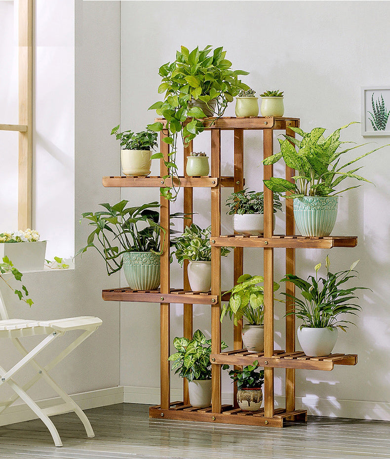 Beauty Panda® Teak Wood Multipurpose Plant Stand Indoor Outdoor Planter Display Shelving (001)