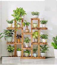 Load image into Gallery viewer, Beauty Panda® Teak Wood Multipurpose Plant Stand Indoor Outdoor Planter Display Shelving (007)
