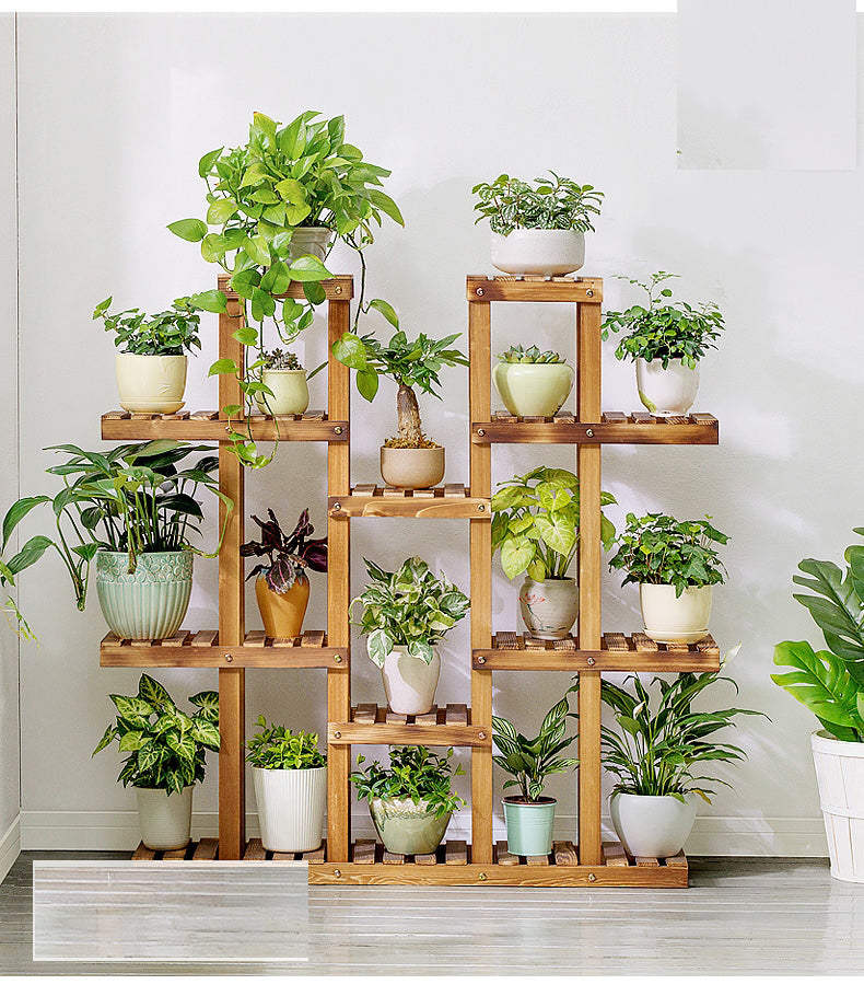 Beauty Panda® Teak Wood Multipurpose Plant Stand Indoor Outdoor Planter Display Shelving (007)