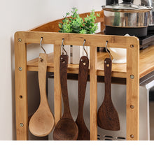 Load image into Gallery viewer, Beauty Panda® TeakWood 1 Tire Multipurpose Stand for Kitchen Storage, Microwave, OTG OvenRack, Office Organizer, Bookshelf Utensil Kitchen Rack (KT01)
