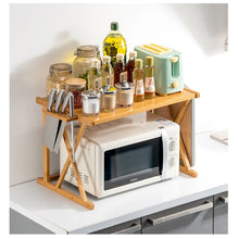 Load image into Gallery viewer, Beauty Panda Teak Wood Spice Rack Organizer - Multipurpose Stand for Kitchen Storage, Microwave &amp; OTG Oven Rack, - 1 Tier Spice Shelf - Stackable Free Standing Space Saving Spice Rack for Countertop , Kitchen (SP11)
