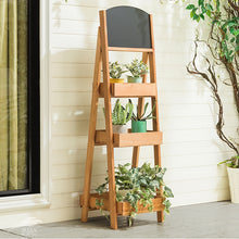 Load image into Gallery viewer, Beauty Panda Teak Wood Chalkboard Sign Free Standing Chalkboard Easel/Sturdy Sidewalk Sign Sandwich Board/Outdoor with Plant Stand and Chalk Board for Weddings &amp; More! (EAS4)
