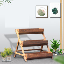 Load image into Gallery viewer, Beauty Panda Plant Stand Plant Shelf,Teak Wood Plant Stands Multi-Functional Creative Plant Shelves for Multiple Plant for Indoor Outdoor Garden Balcony Living Room(PT3L)
