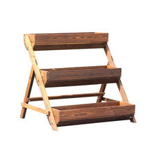Load image into Gallery viewer, Beauty Panda Plant Stand Plant Shelf,Teak Wood Plant Stands Multi-Functional Creative Plant Shelves for Multiple Plant for Indoor Outdoor Garden Balcony Living Room(PT3L)
