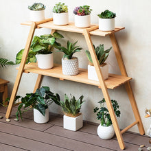 Load image into Gallery viewer, Beauty Panda Teak wood Plant/Flower Stand Rack for Indoors Balcony Terrace Garden (A3)
