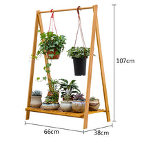 Load image into Gallery viewer, Beauty Panda Teak wood Plant/Flower Stand Rack for Indoors Balcony Terrace Garden(AS1)

